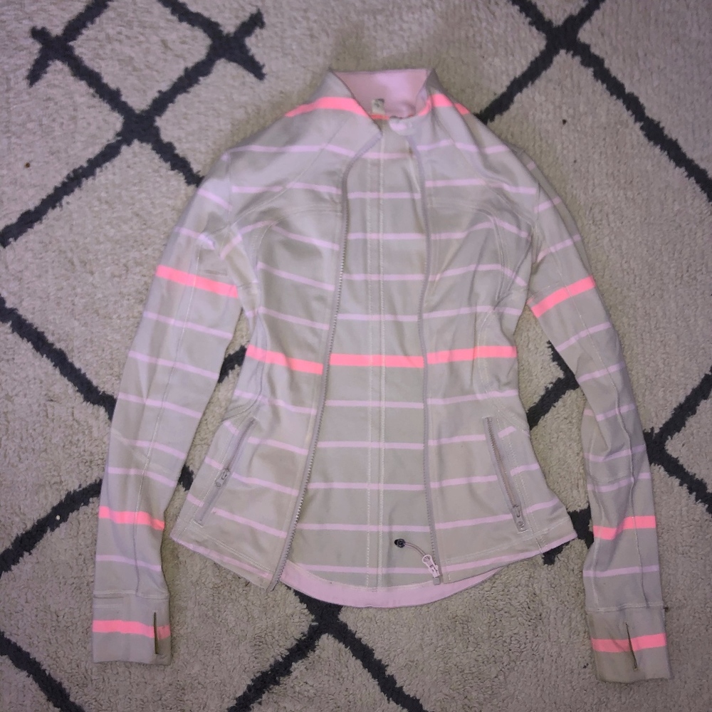 Pink Striped Lululemon Workout Jacket